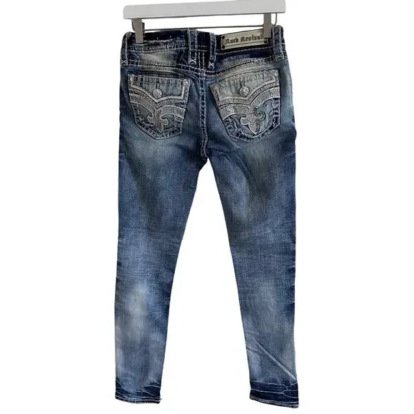 Rock Revival Sakai Ankle Skinny Embellished Jeans Size 26 - Picture 2 of 14